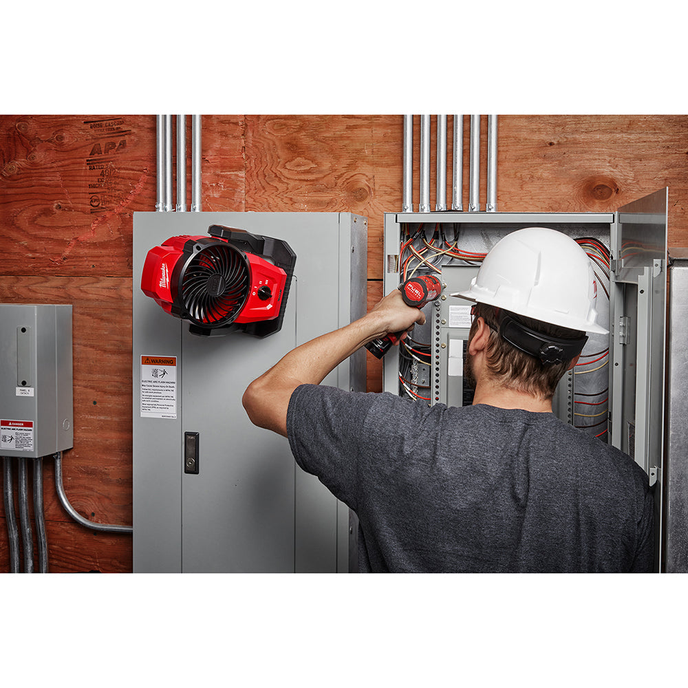 Milwaukee 0820-20x3 M12 12V Cordless Mounting Fan w/ 2 - M12 3AH Batteries